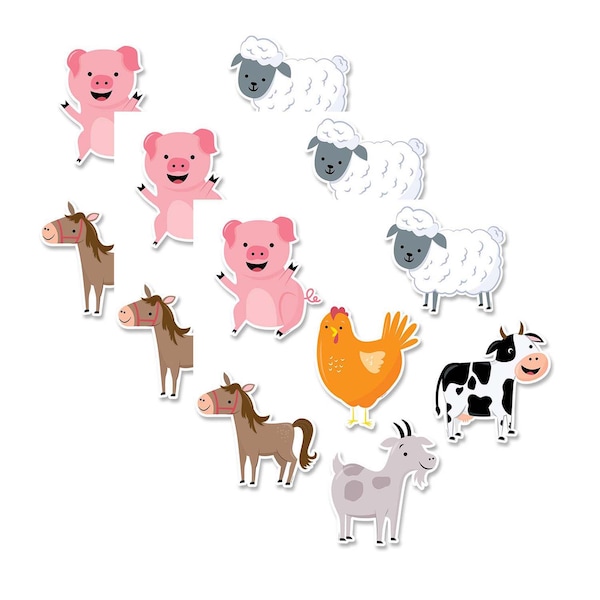 Creative Teaching Press Farm Friends 6in Designer Cut-Outs, 36 Count, PK3 10227 - main
